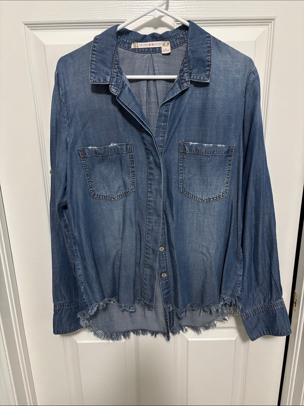 Chelsea & Violet Blue Denim Button-Down Shirt